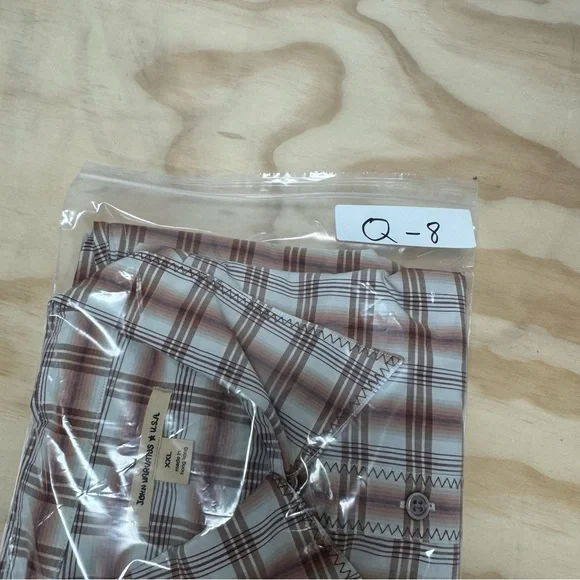 John Varvatos Men’s Western Plaid Button Down Long Sleeve Shirt Brown XXL